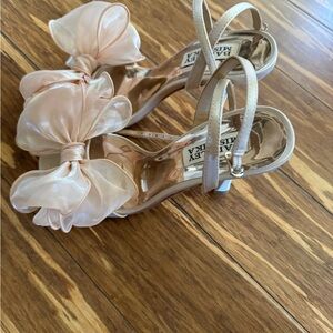 Badgley Mischka Blush Pink Bow Slingback Heels